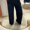 Pantalon Large Pinces Bleu Marine | Dream By C