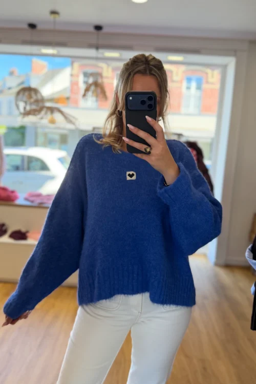 Pull Patch Cœur Col Rond | Dream By C