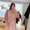 Robe Courte Tachetée Pulpeuses – Écru & Orange | Dream By C