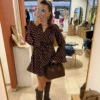 Robe Patineuse Chocolat Pois Courte | Dream By C