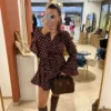 Robe Patineuse Chocolat Pois Courte | Dream By C