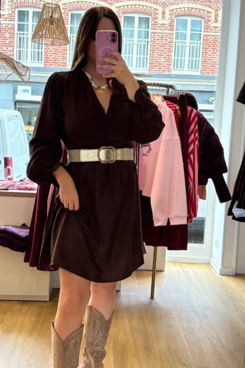 robes-courtes-unies-pulpeuses-dream- Robe Courte Unie Manches Longues Pulpeuses | Dream By C