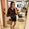 Short Tailleur Habillé Femme – Noir & Chocolat | Dream By C