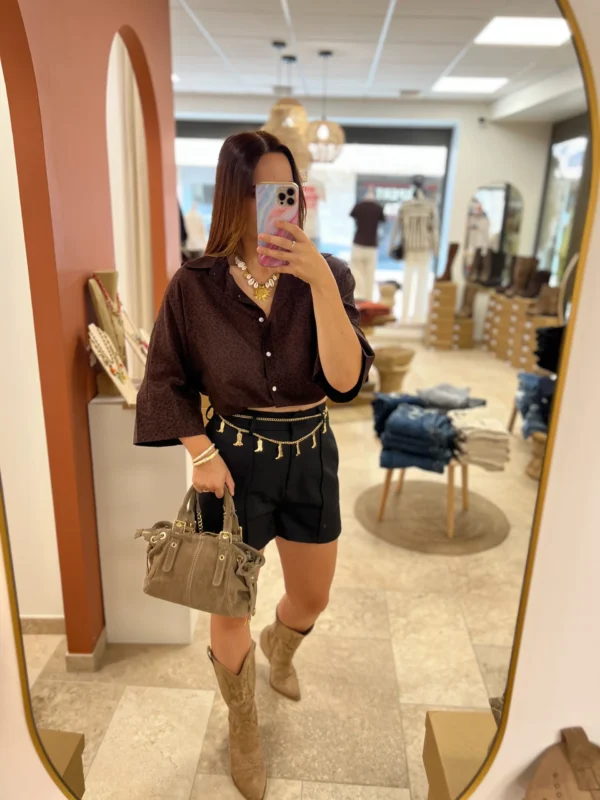 Short Tailleur Habillé Femme – Noir & Chocolat | Dream By C