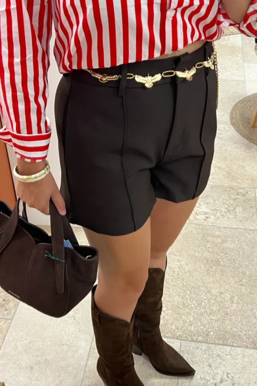 short-tailleur-habille- Short Tailleur Habillé Femme – Noir & Chocolat | Dream By C