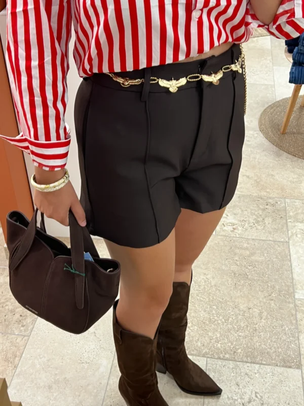 Short Tailleur Habillé Femme – Noir & Chocolat | Dream By C