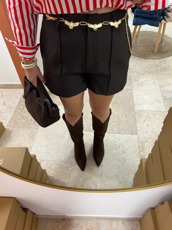 Short Tailleur Habillé Femme – Noir & Chocolat | Dream By C