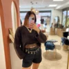 Short Tailleur Habillé Femme – Noir & Chocolat | Dream By C