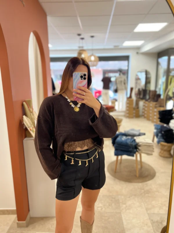 Short Tailleur Habillé Femme – Noir & Chocolat | Dream By C