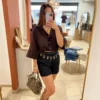 Short Tailleur Habillé Femme – Noir & Chocolat | Dream By C
