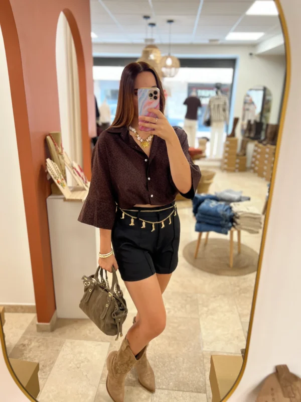 Short Tailleur Habillé Femme – Noir & Chocolat | Dream By C