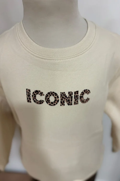 Sweat ICONIC Beige Léopard Enfant | Dream By C