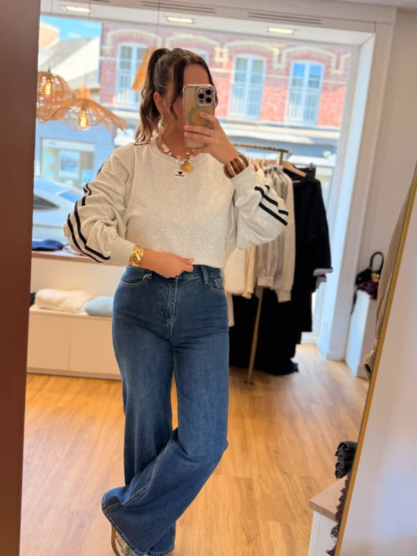 Sweat Amour Bandes Blanches Oversize | Dream By C