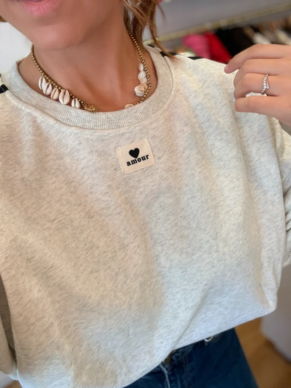 Sweat Amour Bandes Blanches Oversize | Dream By C