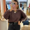 Sweat Amour Bandes Blanches Oversize | Dream By C