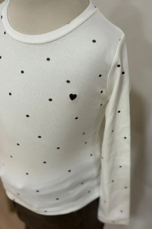 Top Manches Longues Pois Fille | Dream By C