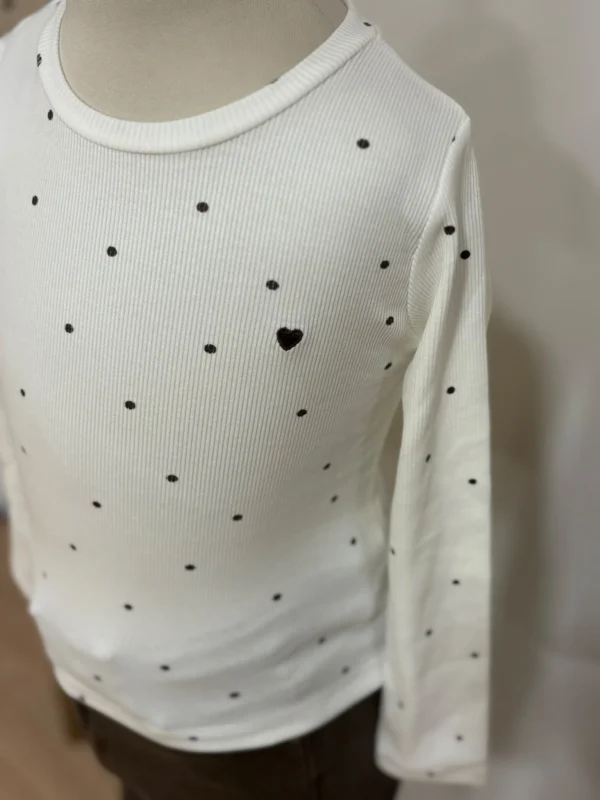 Top Manches Longues Pois Fille | Dream By C