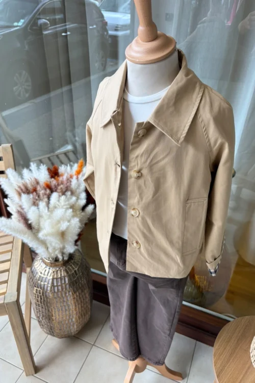 trench-beige-doublure-carreaux-enfant Trench Beige Enfant Doublure Carreaux | Dream By C