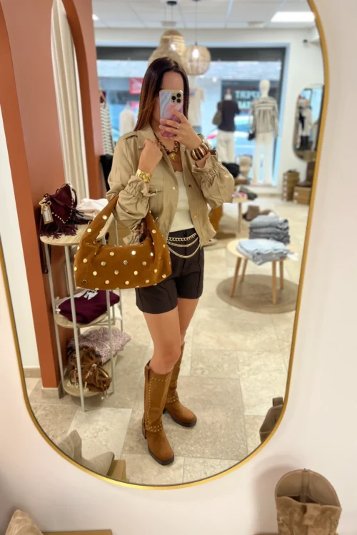 Veste Courte Boutons Dorés Beige | Dream By C