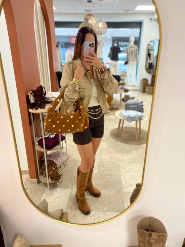 Veste Courte Boutons Dorés Beige | Dream By C