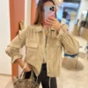 Veste Courte Boutons Dorés Beige | Dream By C