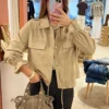 Veste Courte Boutons Dorés Beige | Dream By C