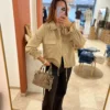 Veste Courte Boutons Dorés Beige | Dream By C