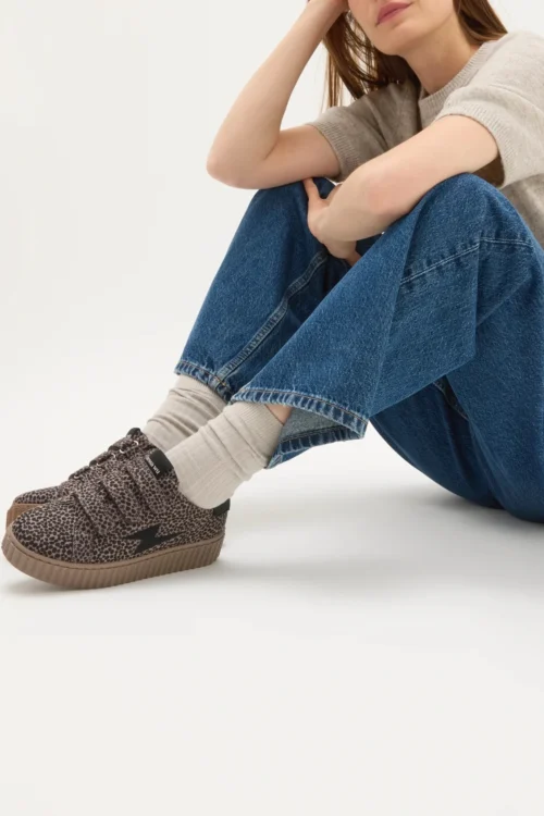 Baskets imprimé guépard taupe MAGGIE Originals | Dream By C