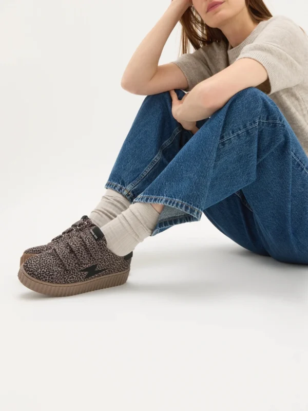Baskets imprimé guépard taupe MAGGIE Originals | Dream By C