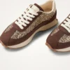 Baskets paillettes or femme FLOW Initials chocolat | Dream By C