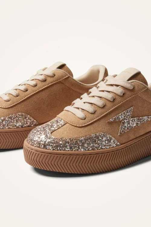 Baskets semelle chevrons camel femme | Dream By C