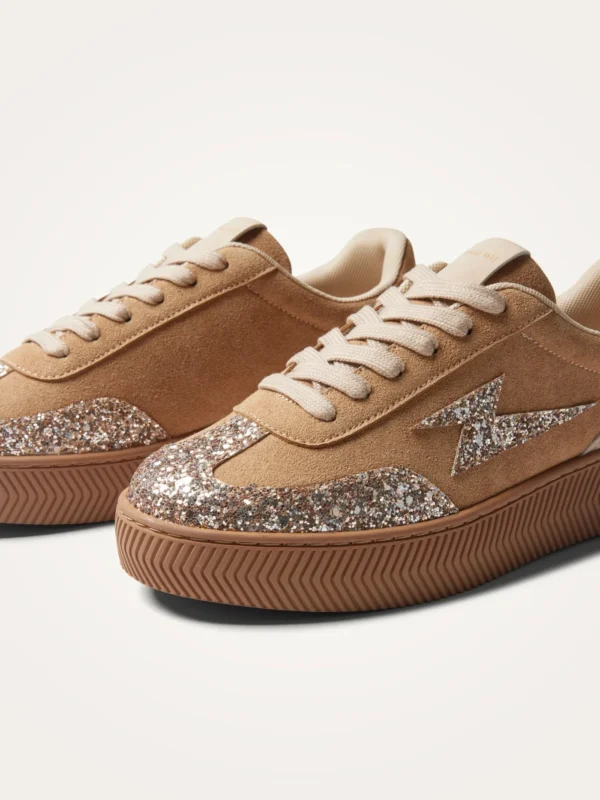 Baskets semelle chevrons camel femme | Dream By C