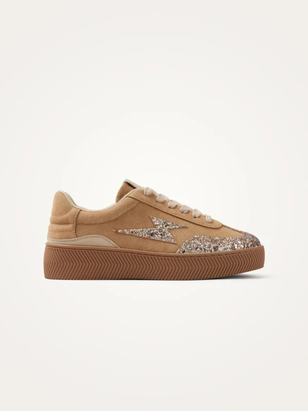 Baskets semelle chevrons camel femme | Dream By C