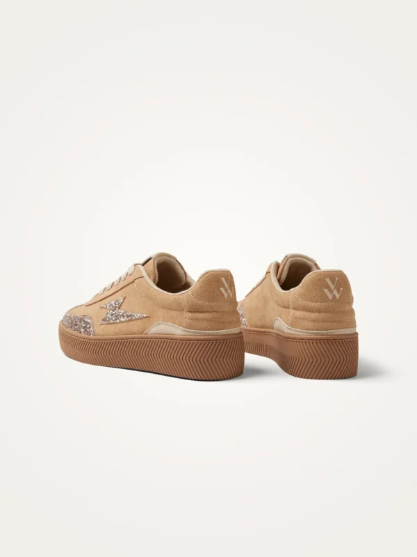 Baskets semelle chevrons camel femme | Dream By C