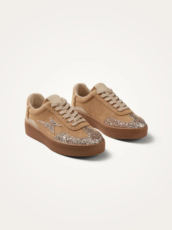 Baskets semelle chevrons camel femme | Dream By C