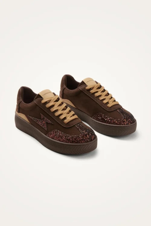 Baskets semelle chevrons marron femme | Dream By C