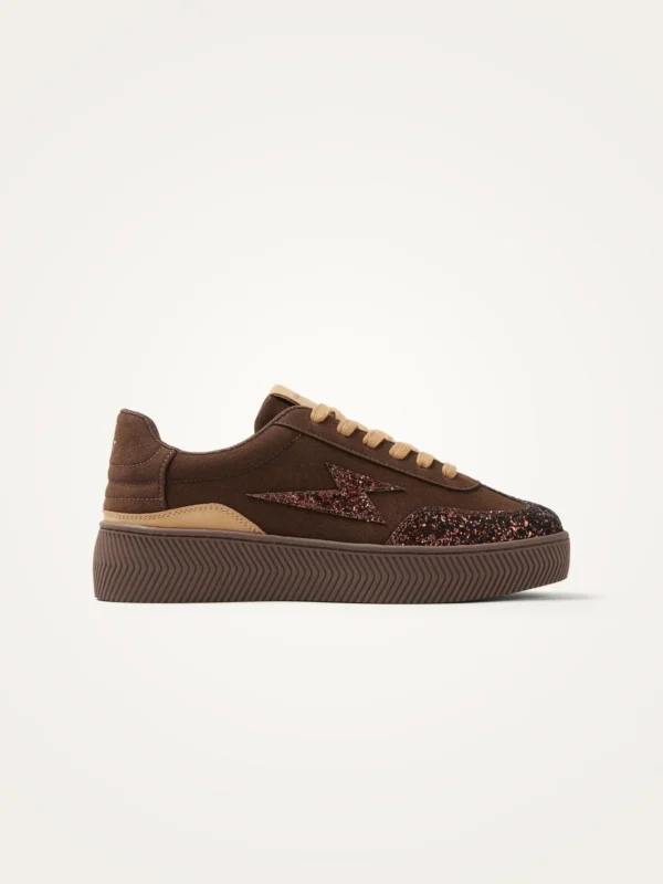 Baskets semelle chevrons marron femme | Dream By C
