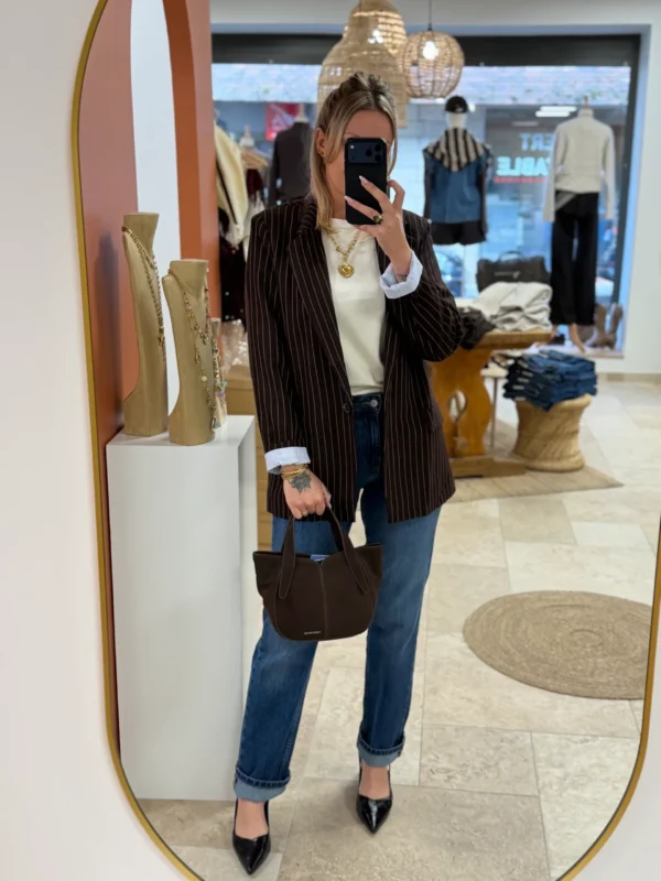 Blazer Oversize Rayures Épaulettes | Dream By C