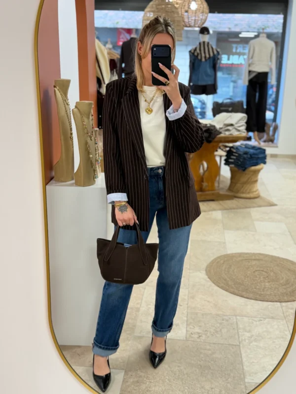 Blazer Oversize Rayures Épaulettes | Dream By C