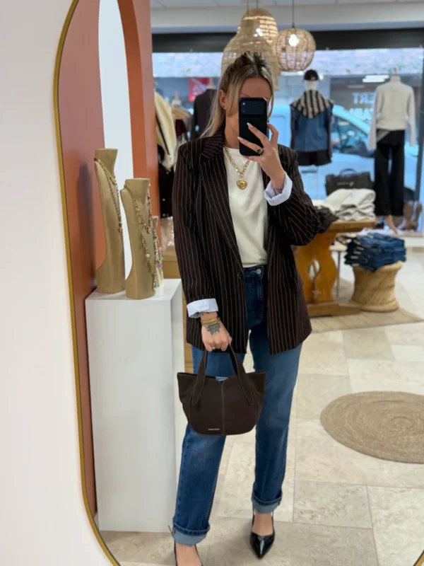 Blazer Oversize Rayures Épaulettes | Dream By C