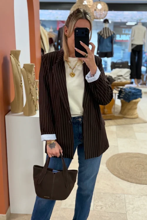 Blazer Oversize Rayures Épaulettes | Dream By C