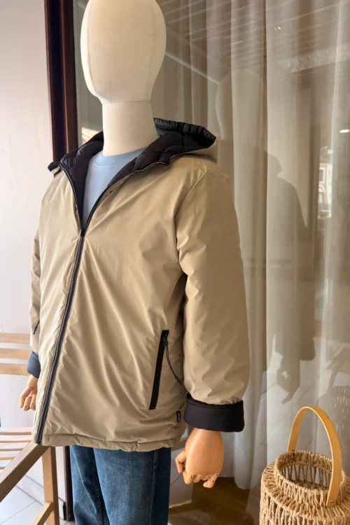 Doudoune Courte Réversible Beige Noire | Dream By C