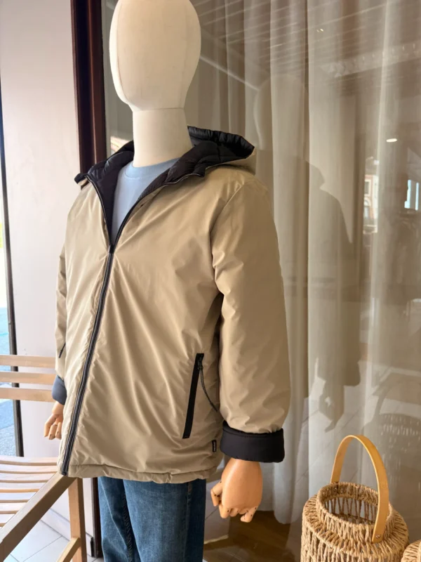 Doudoune Courte Réversible Beige Noire | Dream By C