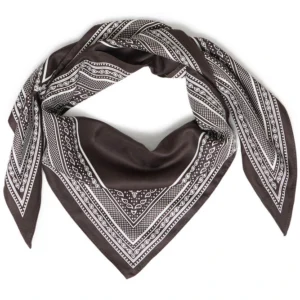 Foulard triangle chocolat imprimé écru B.Young | Dream By C