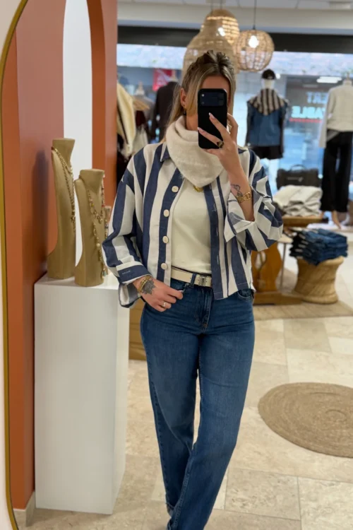 Jean droit bleu femme regular fit B.Young en coton | Dream By C