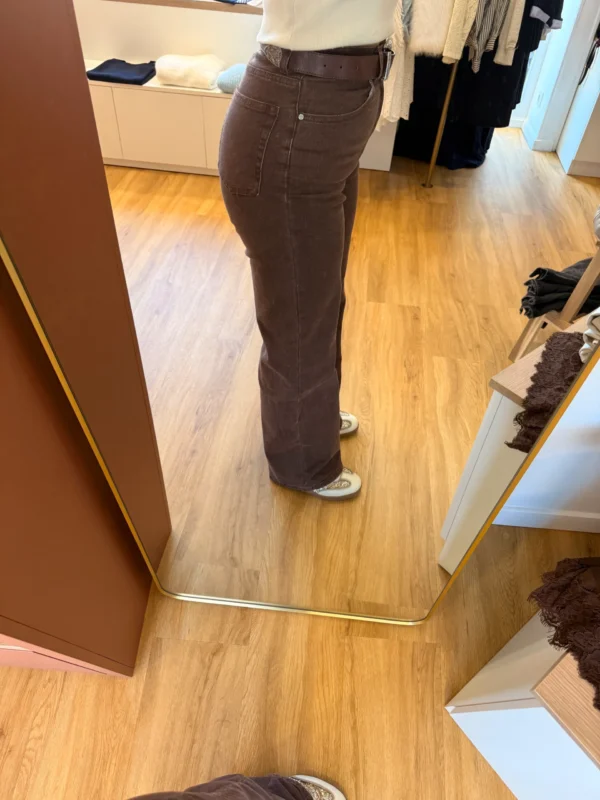 Jean Droit Chocolat Jambes Larges | Dream By C
