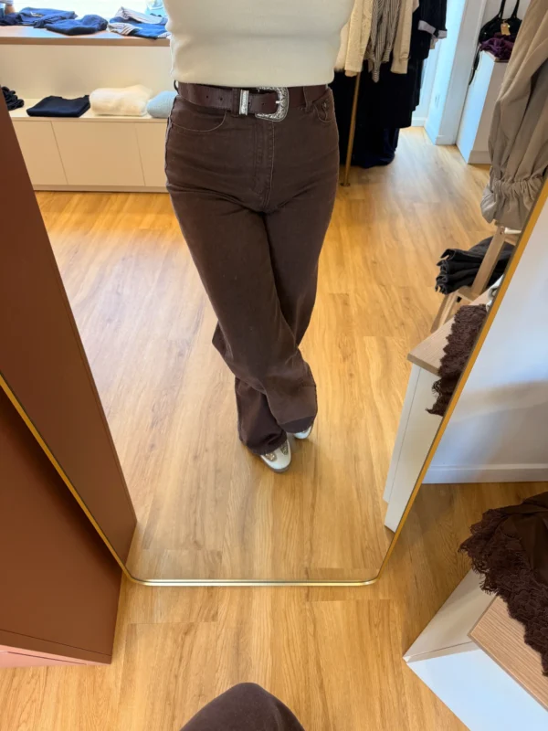 Jean Droit Chocolat Jambes Larges | Dream By C