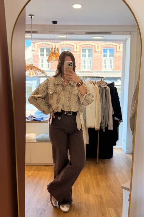 Jean Droit Chocolat Jambes Larges | Dream By C