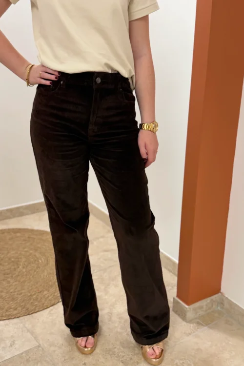 pantalon-velours-chocolat-b-young Pantalon Velours Flare Chocolat B.Young | Dream By C