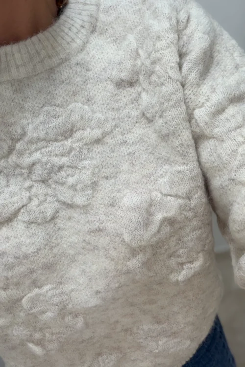 Pull Beige Fleurs Relief B.Young | Dream By C